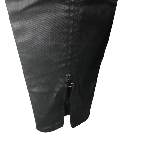 AG The Moto Legging Faux Leather Zipper Detail Women's 27R Black 8" Low Rise - Picture 6 of 10